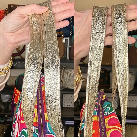 Coach Poppy Colorful Signature Tote with Gold Accents C0993-13839 - Picture 7 of 10